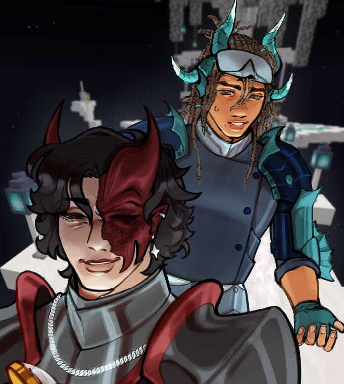 WispSMP Nufuli &amp; Galaxy - half body and bust